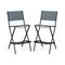 Set of 2 Folding Bar Stools with Backrest and Footrest for Outdoor Use